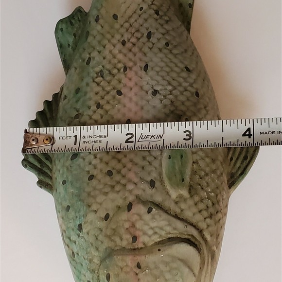 Vtg Hand Painted Japanese Sea Bass, Suzuki Ceramic Fish Tabletop/ Wall F… - Picture 12 of 13